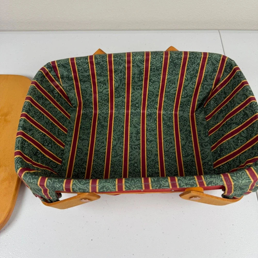 Longaberger 1996 Holiday Cheer Basket Christmas Collection Cloth & Plastic Liner